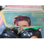 Box of 40 plus LP's, 2 boxes of Elvis and 30 plus 45's. Estimate £20-40
