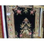 Chinese style black ground rug, 170cms x 94cms