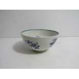 18thC blue and white tea bowl with floral design