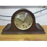 Oak case Napoleonic hat-shaped pendulum striking clock with key, going order