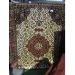 Beige ground Keshan carpet size 2.80 x 2.00. Estimate £80-100