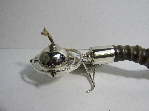 Asprey table lighter, black buck horn handle, silver reservoir, gymballed. Estimate £350-400. - Image 2 of 4