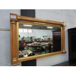 Maple veneer wall mirror, 106cms x 65cms. Estimate £10-20.