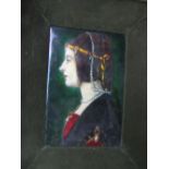 Framed enamel plaque of Giovanni Ambrogiode Predis (Italian Renaissance Printer - 1435-