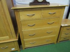 Chest of drawers, 2 over 3, 98cms x 102cms x 43cms, (matches lot 17 & 19). Estimate £40-60.