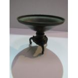 Meiji period Japanese bronze Censer on serpentine footed pedestal base. Estimate £40-60.