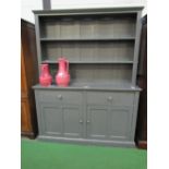 Large painted pine dresser, 169cms x 216cms x 49cms. Estimate £100-120.