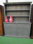 Large painted pine dresser, 169cms x 216cms x 49cms. Estimate £100-120.