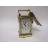 French 8-day repeater carriage clock, going order with key. Estimate £300-400.