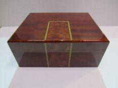 Superb large red cedar humidor with burr wood & Tunbridge inlays. Like new & ideal for use as a