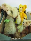 4 mohair bears (1950's). Estimate £20-30.