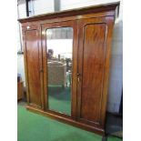 A Heal & Son mahogany wardrobe with interior drawers & open drawers c/w mirror door, 178cms x