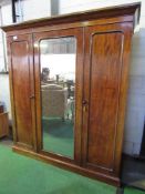 A Heal & Son mahogany wardrobe with interior drawers & open drawers c/w mirror door, 178cms x