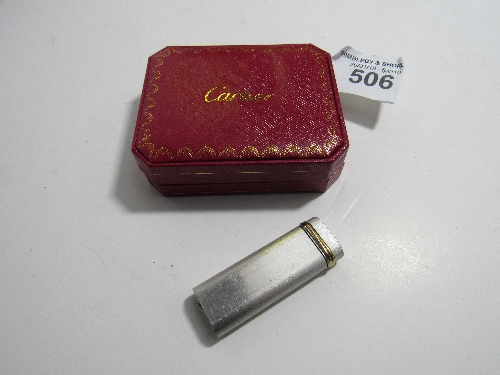 Cartier Lighter with silver and gold decoration including Cartier box. Estimate £50-70