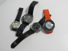 4 gent's chronograph watches. Estimate £45-50.