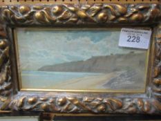 2 framed & glazed watercolours of coastal scenes, signed S M Wiens, 1908. Estimate £50-80.