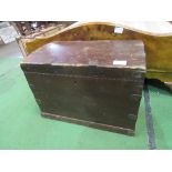 Victorian pine domed top dark stained trunk