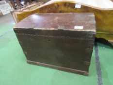 Victorian pine domed top dark stained trunk