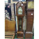 Mahogany cased moon phase pendulum long case clock by Emperor Clock Co. Ltd, going. 190cms high.