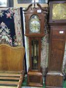 Mahogany cased moon phase pendulum long case clock by Emperor Clock Co. Ltd, going. 190cms high.