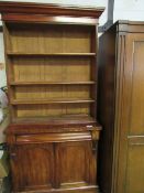 Mahogany chiffonier, 106cms x 43cms x 92cms, together with an open bookcase & pediment, 104cms x