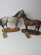 Beswick china figurine of Arkle & Beswick grey horse, a/f