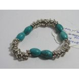 Links of London silver & turquoise bracelet. Estimate £15-20.