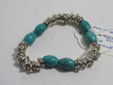 Links of London silver & turquoise bracelet. Estimate £15-20.