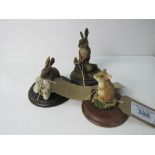 Country Artists hare, rabbit & mouse figurines. Estimate £10-15