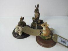 Country Artists hare, rabbit & mouse figurines. Estimate £10-15