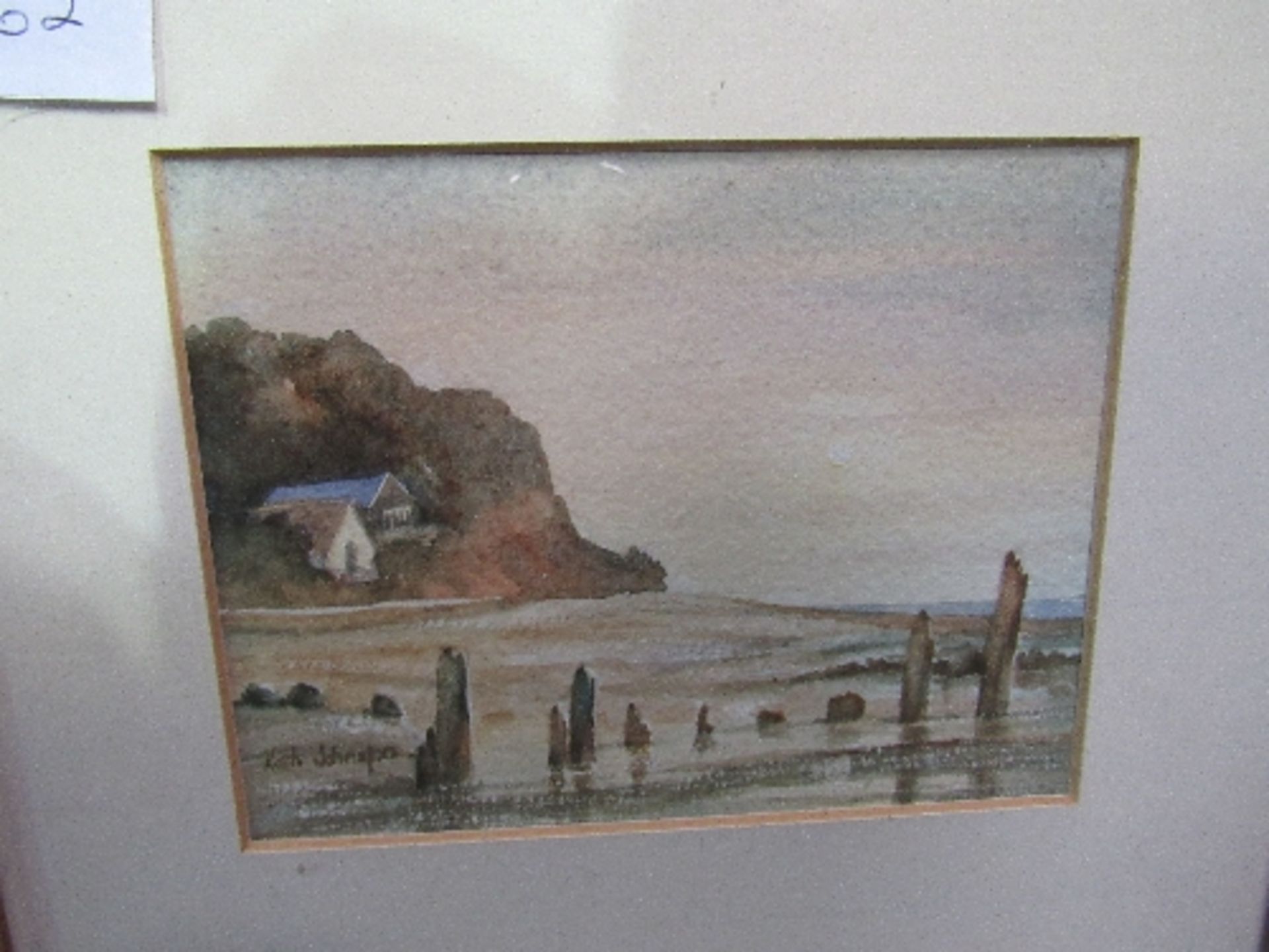 6 framed & glazed prints & 2 framed & glazed watercolours of coastal scenes, signed. Estimate £10- - Image 2 of 7