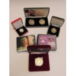 6 Royal Mint UK silver proof commemorative coins 2000 - 2002 with certificates. Estimate £100-120.