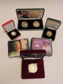 6 Royal Mint UK silver proof commemorative coins 2000 - 2002 with certificates. Estimate £100-120.