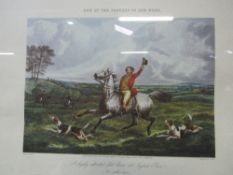 Pair of Henry Alken hand coloured hunting scenes, circa 1820's. Estimate £10-20.