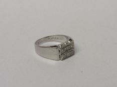 18ct white gold & diamond ring, wt 6.7gms, size O. Estimate £140-180.