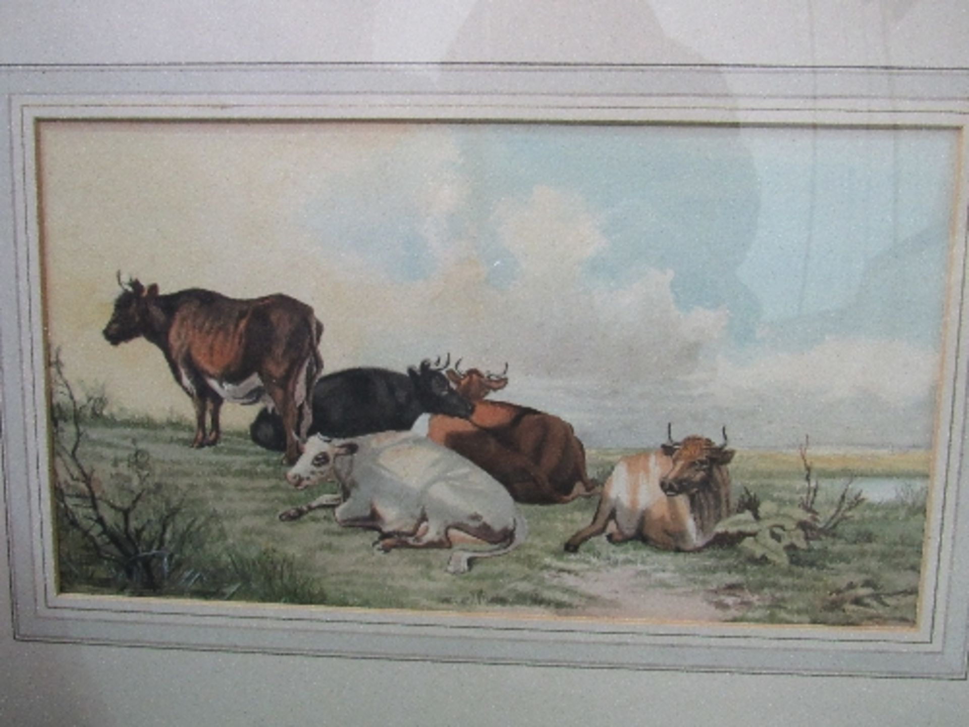 Framed & glazed watercolour 'Essex Homestead', W V Franklyn, framed & glazed watercolour 'Cattle - Image 3 of 4