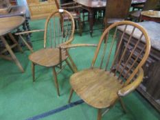 2 Ercol Windsor chairs. Estimate £60-80.