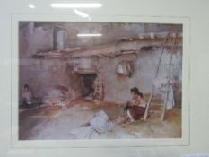 William Russell-Flint, possibly 'Three Sister, Chazalet', signed in image. Estimate £20-30.