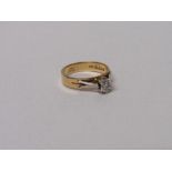 18ct gold solitaire diamond ring, wt 4.1gms, size L. Estimate £140-160.