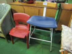 Mid century Frank Gville bar stool and Harry Sebel French child's chair. Estimate £20-30.