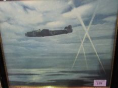 5 framed & glazed prints of WWII aircraft in matching frames. Estimate £20-40.