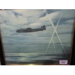 5 framed & glazed prints of WWII aircraft in matching frames. Estimate £20-40.