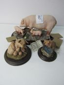 2 Country Artists pig & Juliana Collection sow & piglets