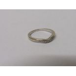 9ct white gold and diamond ring size k.5 wt 1.7g. Estimate £20-30.
