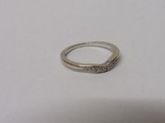 9ct white gold and diamond ring size k.5 wt 1.7g. Estimate £20-30.