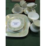 Wedgwood 'Gold Columbia' sage green part tea set