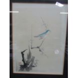 2 framed & glazed oriental bird pictures. Estimate £20-30.