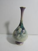 Tall Royal Worcester vase by Hadley with Sweet Pea design, measures 9.5ins