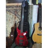 Rare Westone Spectrum GT Bass (red) made at Matsumoku factory, Japan, 1986, No. 6090175 with good