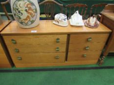 Oak 3 drawer bedside cabinet, 56cms x 43cms x 64cms & matching 6 drawer bedroom cabinet, 138cms x